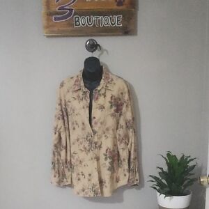 Eddie Bauer Floral Cordurory Shacket
